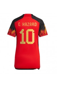 Belgia Eden Hazard #10 Jalkapallovaatteet Naisten Kotipaita MM-kisat 2022 Lyhythihainen